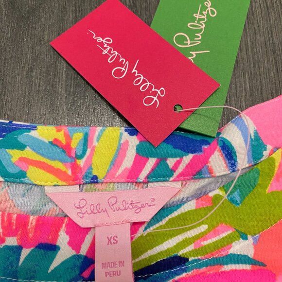 Lilly Pulitzer Lula Floral Ruffle Sleeve Top Size XS NWT - Picture 2 of 6